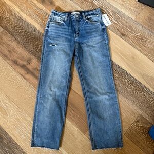 Flying Monkey Cassidy Medium Wash Distressed High Rise Blue Jeans 28 NWT